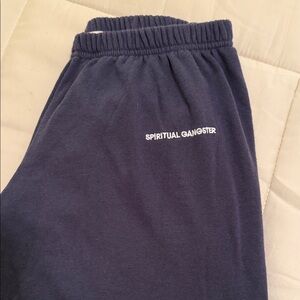 Spiritual Gangster Navy Jogger Pants with White Logo